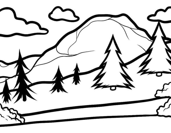Горы раскраска