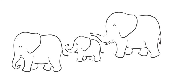 Слон контур