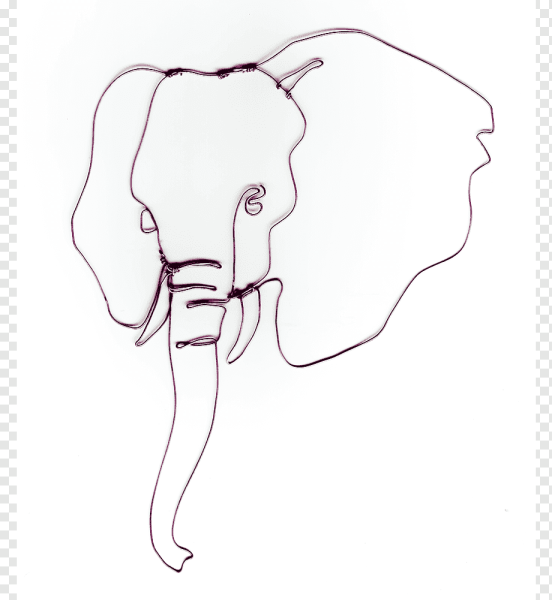 Слон контурное изображение