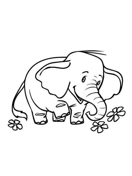 Слон раскраска