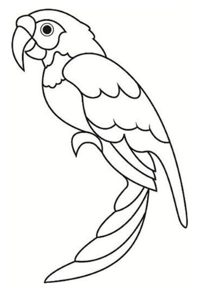 Трафарет попугай для вырезания