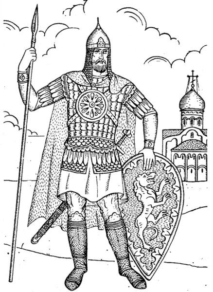 Князь Александр Невский раскраска