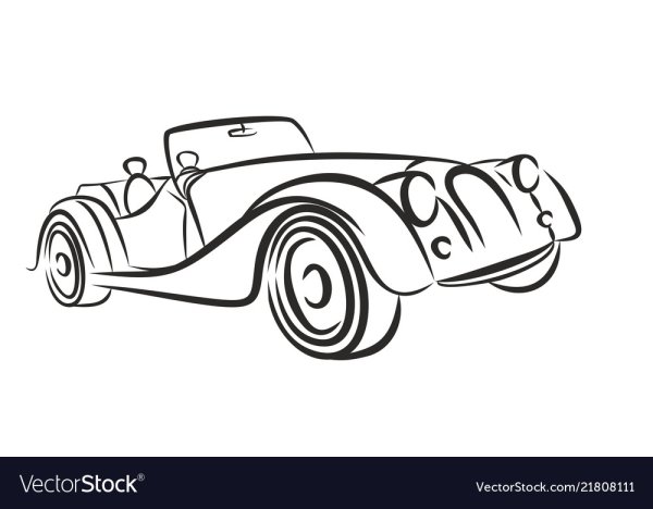 Ретро машина контур