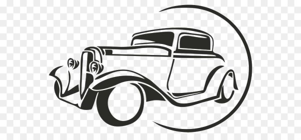 Силуэт ретро автомобиля