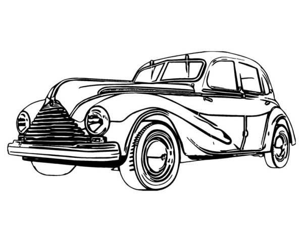 Контур старинного автомобиля