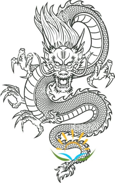 Китайский дракон раскраска