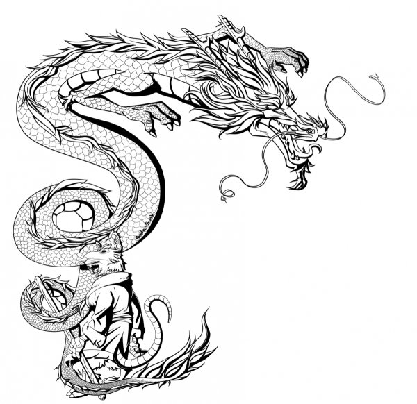 Китайский дракон эскиз