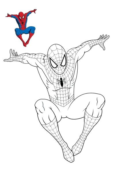 Человек паук раскраска
