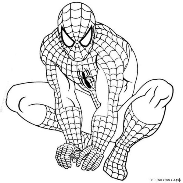 Человек паук раскраска цветная