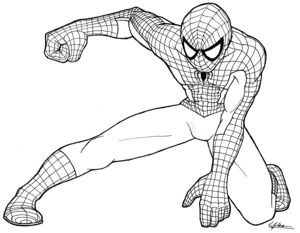 Человек паук раскраска