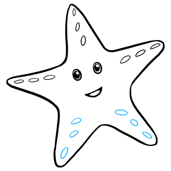 Морская звезда контур