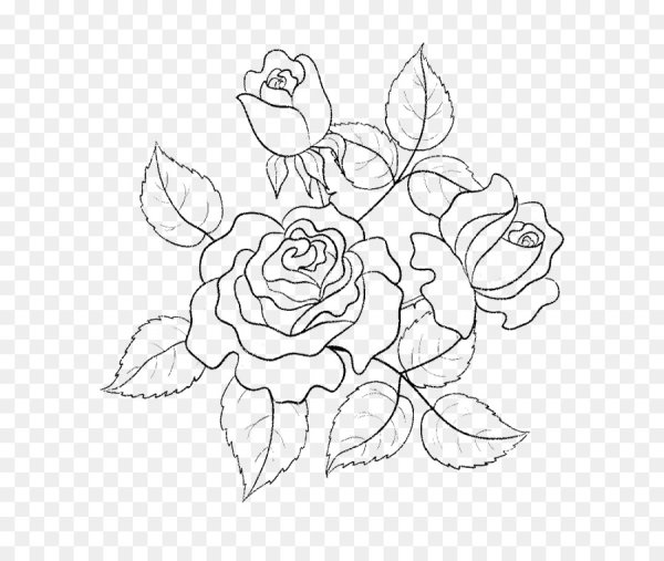 Букет роз контур