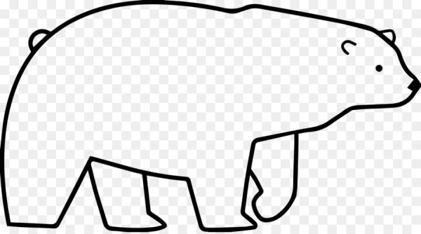 Контур белого медведя для детей