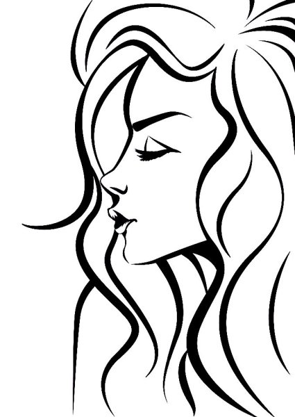 Профиль девушки контур