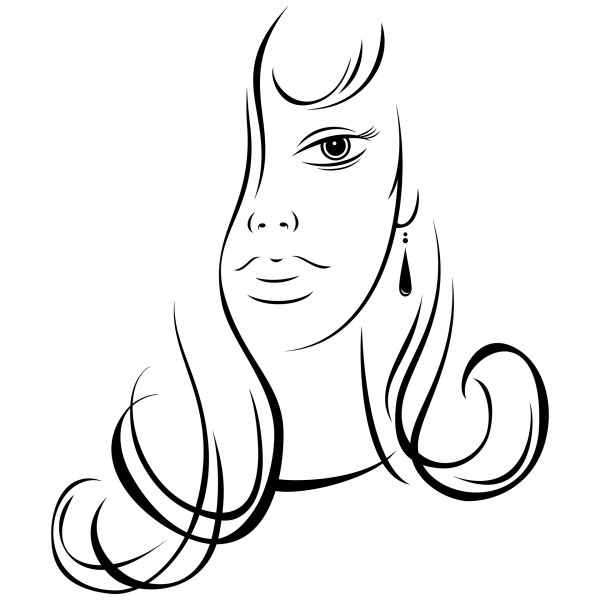 Контур лица девушки