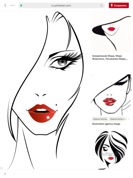 Контур женского лица