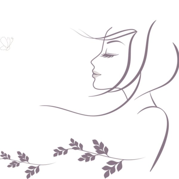 Красивый женский силуэт в линиях