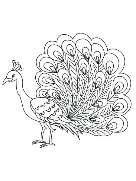 Трафарет павлина для точечной росписи