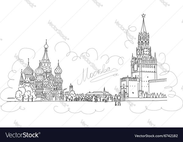 Красная площадь раскраска для детей