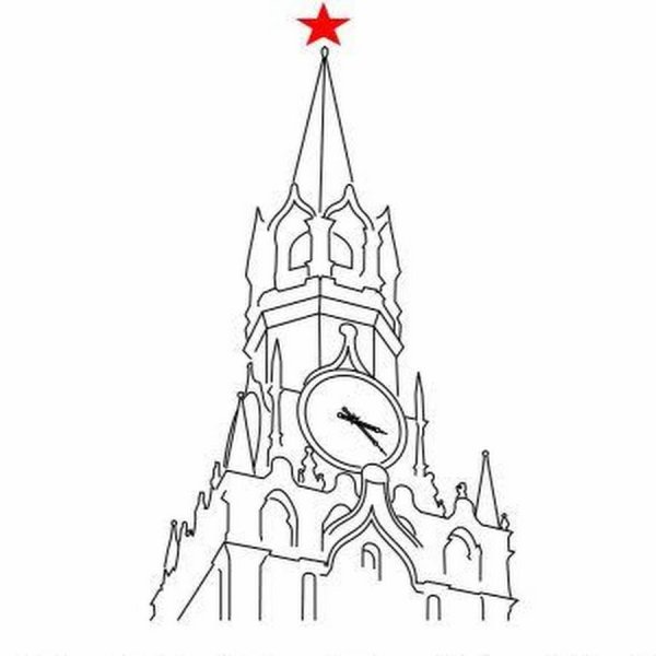 Спасская башня Кремля схематично