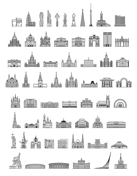 Достопримечательности Москвы иконки