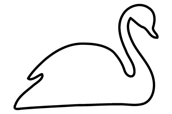 Трафарет лебедя