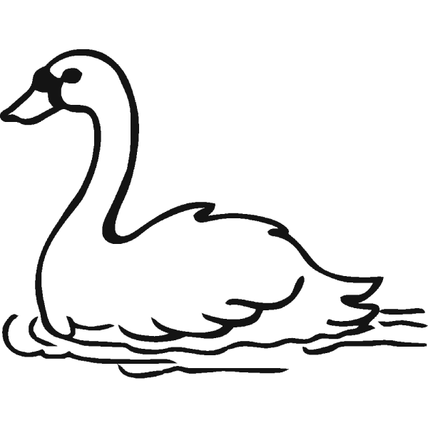 Лебедь раскраска