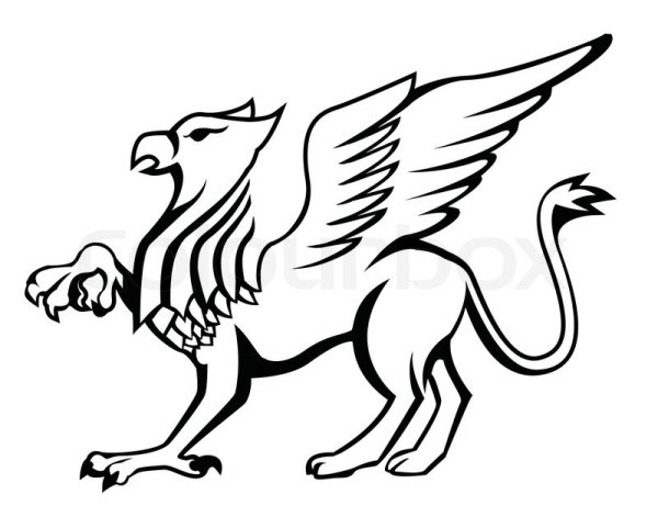 Трафарет для раскрашивания Грифон