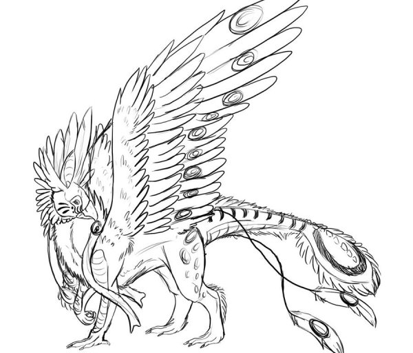 Фантастические животные раскраска