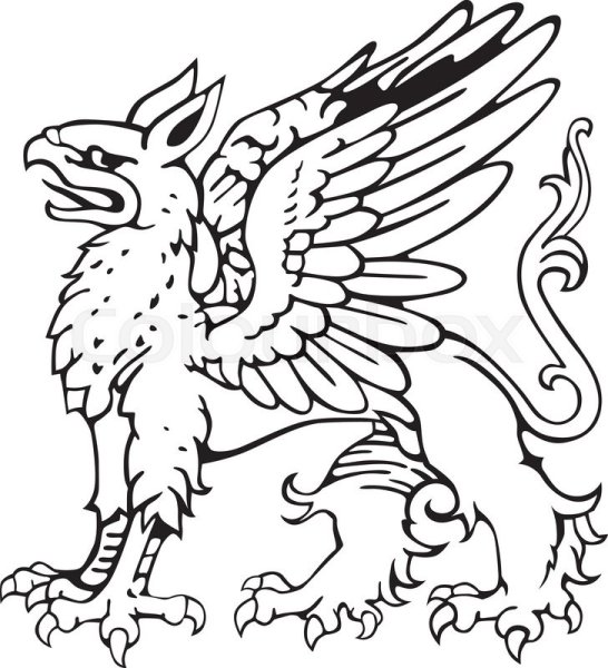 Герб Грифон черно белый