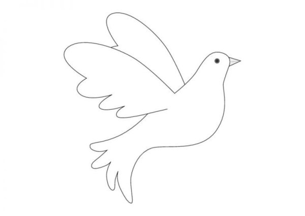 Эскиз голубя для вырезания