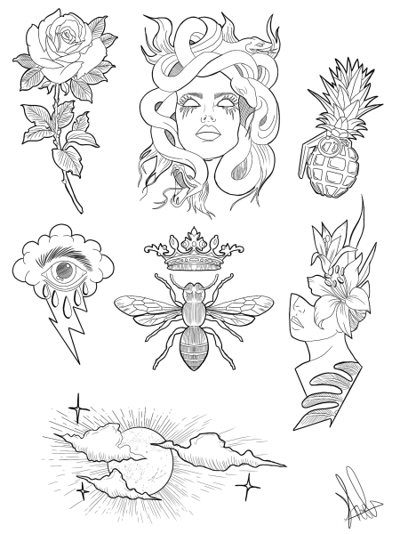 Тату эскизы