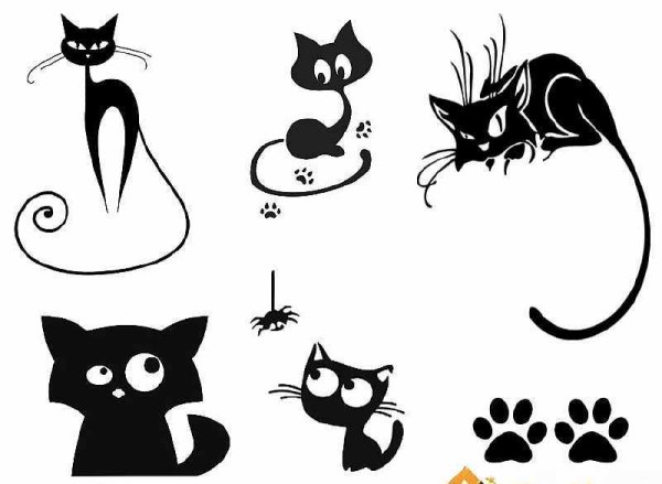 Трафареты кошек для декора