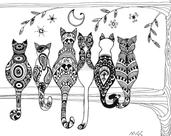 Дудлинг кошка