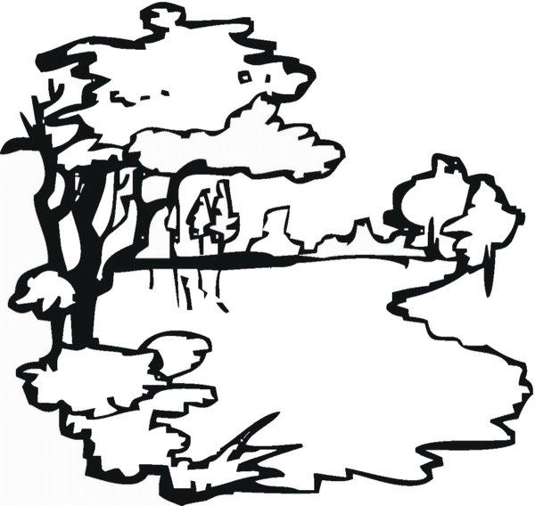 Озеро раскраска для детей