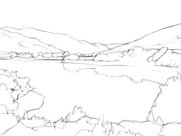 Озеро раскраска