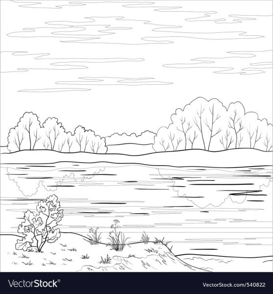 Река раскраска для детей