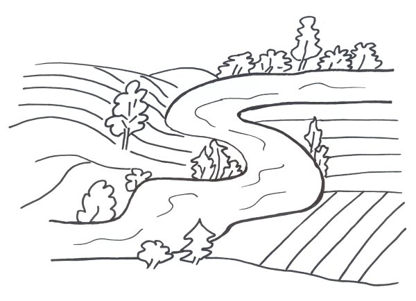 Река раскраска для детей