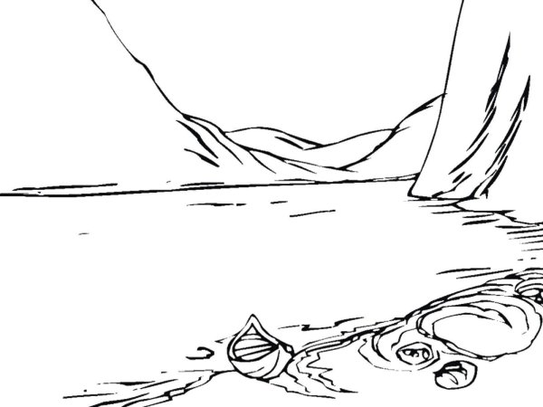 Речной пейзаж раскраска