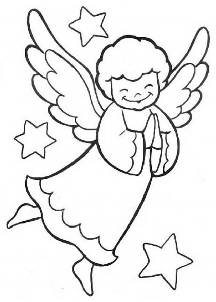 Ангел раскраска для малышей