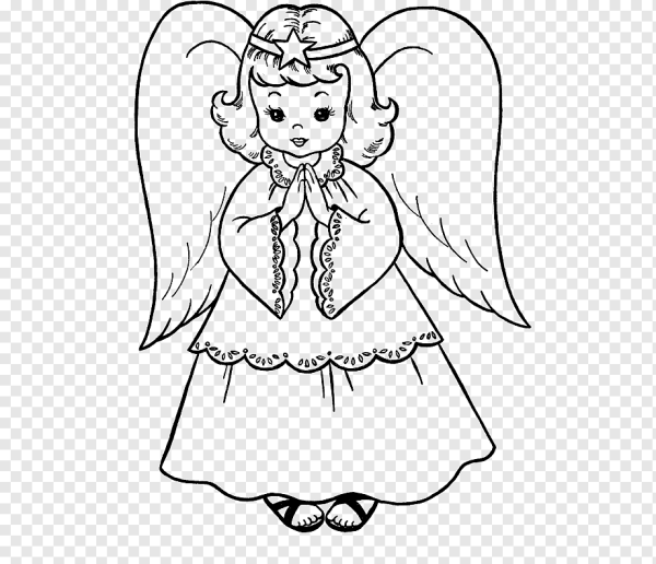 Рождественский ангел карандашом