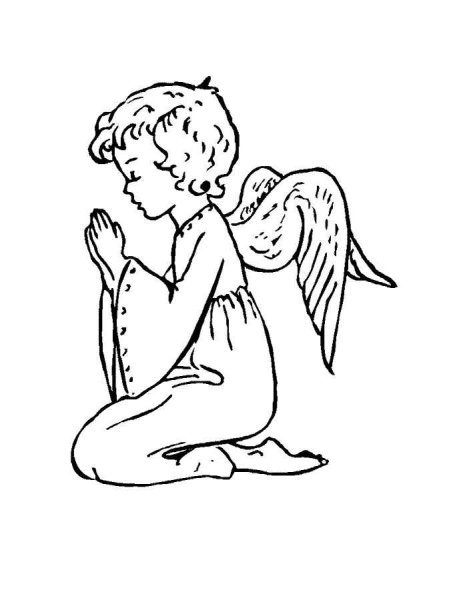 Ангелочки рисунки черно белые