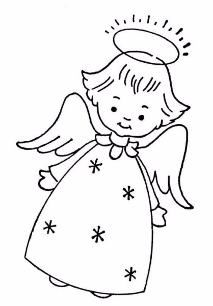 Раскраска новогодние ангелочки