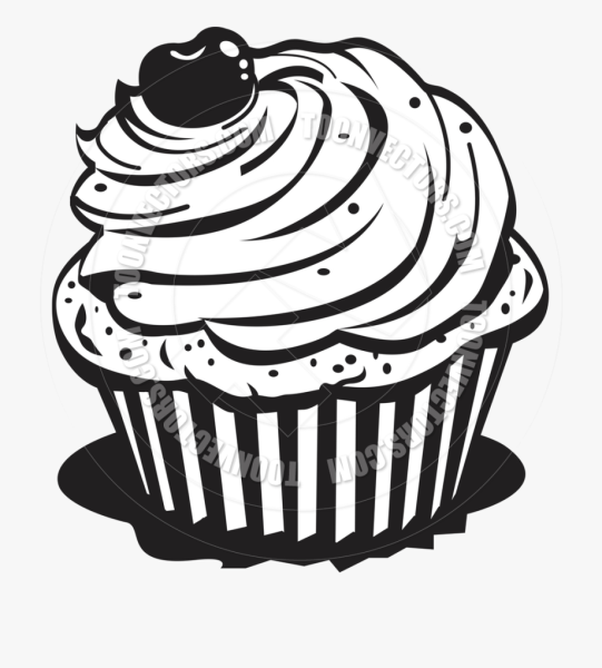 Пирожное вектор черно белый