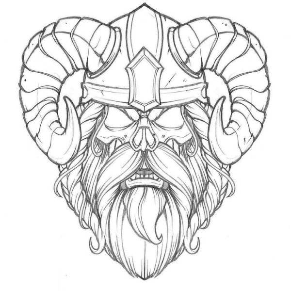 Трафарет для выжигания Викинги