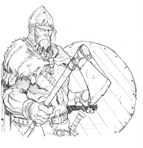 Викинг line Art