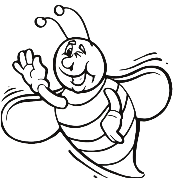 Пчела раскраска