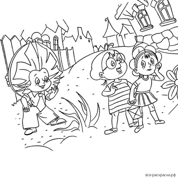 Раскраски героев Носова Незнайка и его друзья