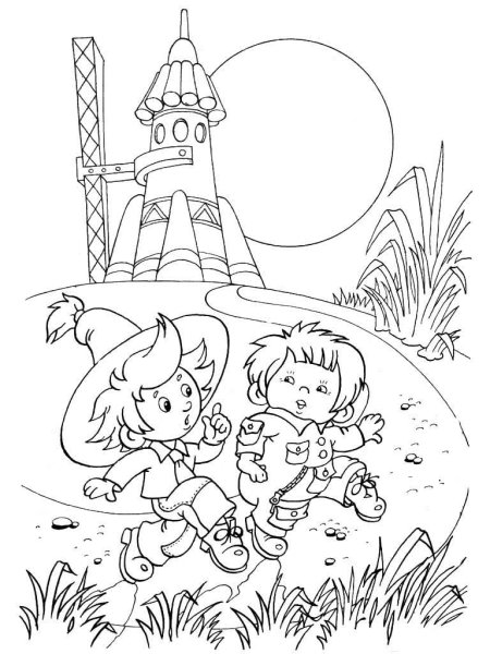 Герои Носова Незнайка раскраска