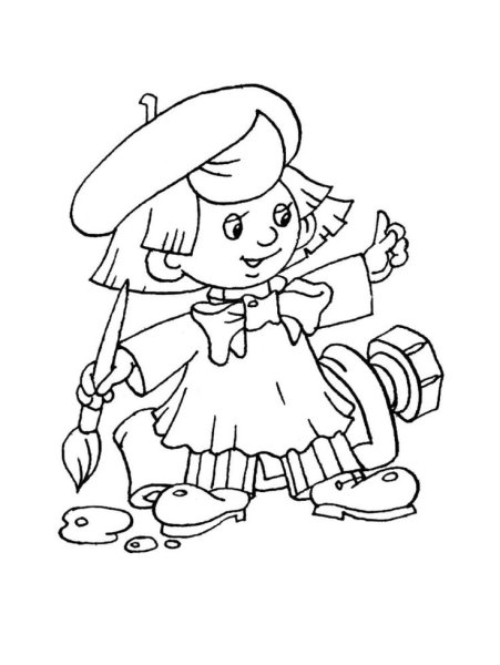 Приключения Незнайки и его друзей раскраска